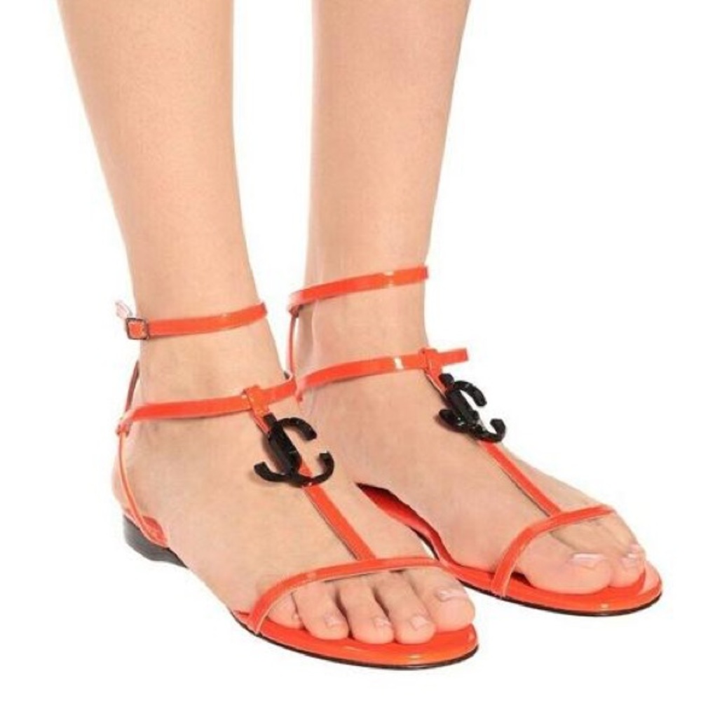 COPY - 🔥Jimmy Choo🔥 Alodie Flat Sandal in neon orange